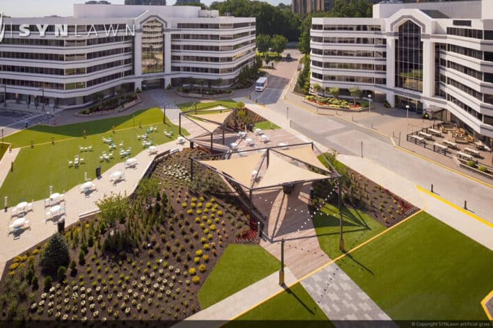 SYNLawn Jacksonville FL commercial artificial grass for office buildings plaza courtyards