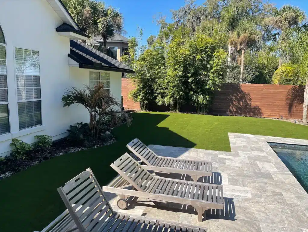residential backyard lawn