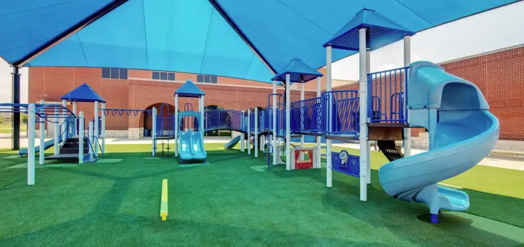Artificial grass playground installed by SYNLawn