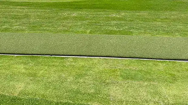Artificial grass tee line installed by SYNLawn