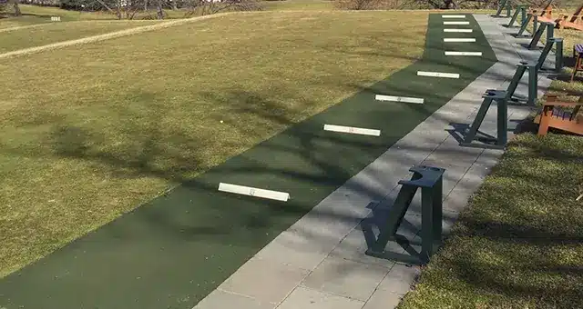 Artificial grass tee line installed by SYNLawn