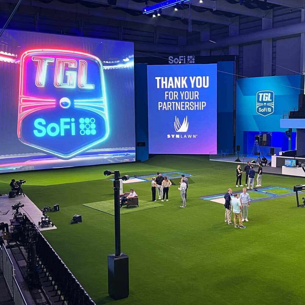 SYNLawn indoor artificial grass partnership with TGL Golf
